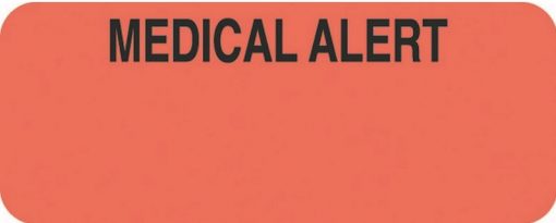 Communication Label Fl Red/Blk Medical Alert