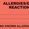 Allergies/Drug Reactions