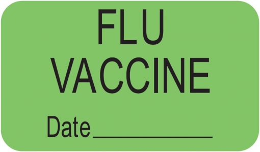 Communication Label Fl Green/Bk Flu Vaccine