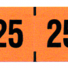 2025 year code Traco orange with black numbers 1000-25 500 per roll