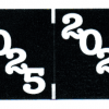 2025 "Jeter" compatible year code Black/White  500/roll 2025 Year Code Label 1.5" x .750" Laminated 500 per roll Black background with White Numbers Jeter Products compatible.
