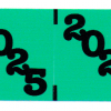 2025 "Jeter" compatible year code Green/Black 500/roll 2025 Year Code Label 1.5" x .750" Laminated 500 per roll Green  background with Black Numbers Jeter Products compatible.