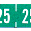 2025 "Tab" compatible Mini Year code Dk Green /White 500/roll 1-1/8"W x 1/2"H