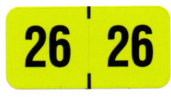 2026 Traco Year Label - Lime /Black 500/roll 2026 Year Code Label 1.5" x .750" Laminated 500 per roll Lime background with Black Numbers Traco Products compatible