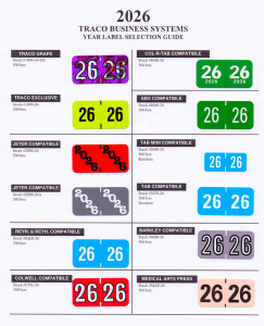 2026 year code different colors and sizes of 2026 year code labels for labelling folders and files