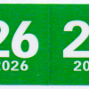 2026 "Col-R-Tab" Year code, Green/White 500/roll 2026 Year Code Label 1.5" x .75" Laminated 500 per roll Green background with White Numbers