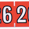 2026 "Colwell" compatible Year codes Salmon /White w/ Black outline 500 per roll 2026 Year code label 500 per roll 1.5" x  .75" Laminated Salmon background white numbers with black outline