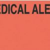 Communication Label Fl Red/Blk Medical Alert