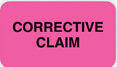 Communication Label Fl Pink/Bk Corrective Claim