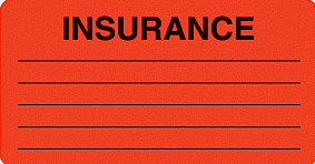 Communication Label Fl Red/Bk Insurance